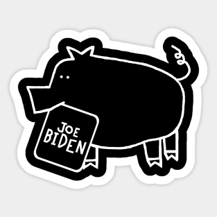 Minimal Cute Pig with Joe Biden Sign Sticker